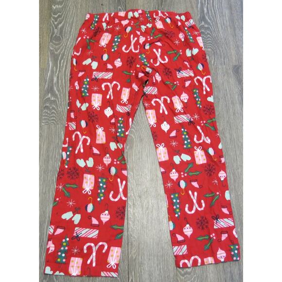 Old Navy Christmas Pajamas Size L Red Trees Candy Canes Drawstring Holiday - Picture 5 of 9